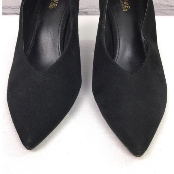 Michael Michael Kors Suede Pointed Toe Chunky Block Heel Slip On Shoe Size 6M - Picture 3 of 13